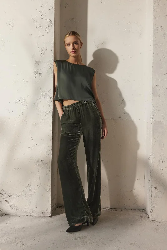 SORINE SILK VELVET PANT Cozy Lounge Pants