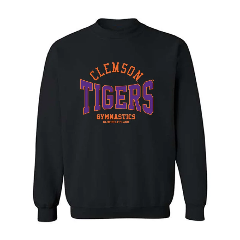 Clemson - NCAA Women's Gymnastics : Gabrielle Clark - Classic Fashion Shersey Crewneck Sweatshirt Hoodie with Snap Buttons Easy Quick