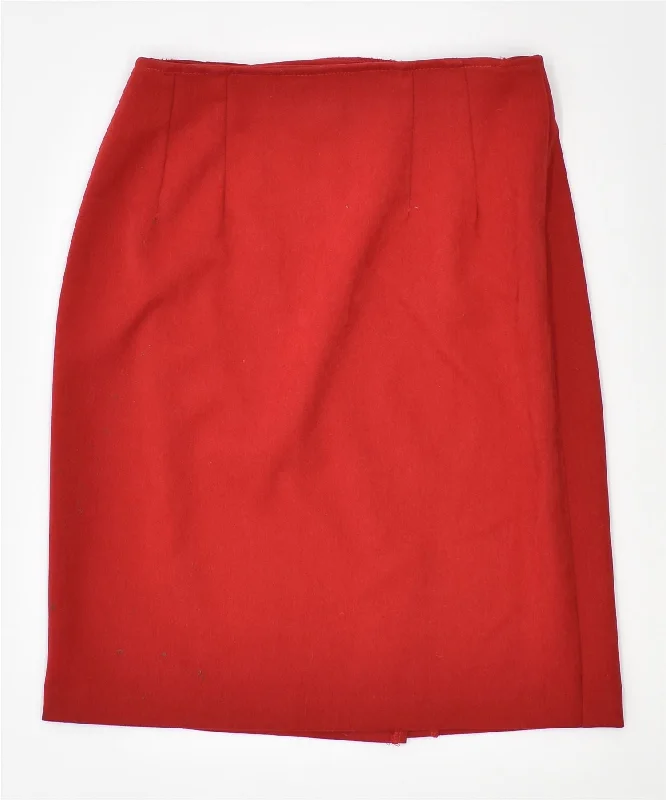 VINTAGE Womens Straight Skirt W27 Medium Red denim skirt durable