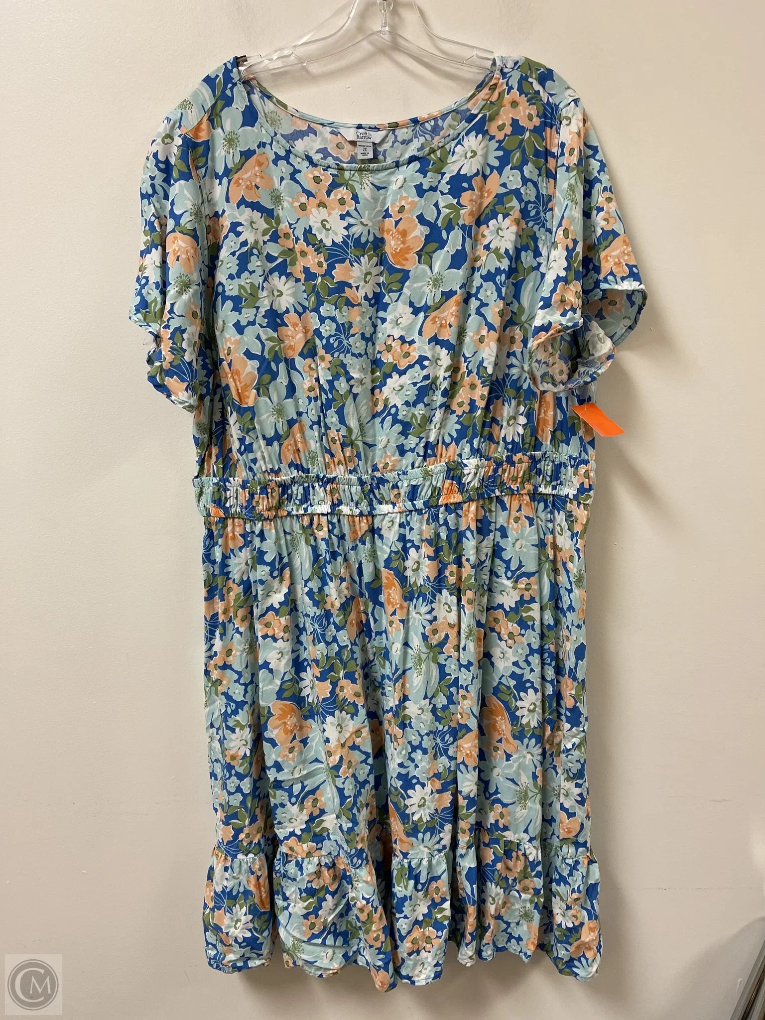 Dress Casual Short By Croft And Barrow In Floral Print, Size: 2x Tunics Practical easy-care
