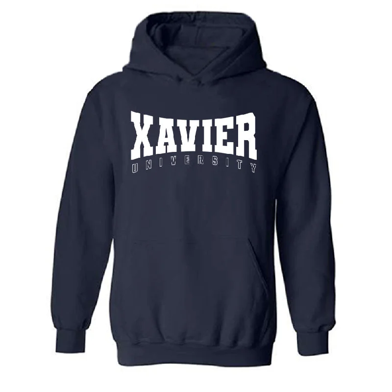 Xavier - NCAA Women's Track & Field : Rania Brown - Generic Shersey Hooded Sweatshirt Hoodie with High-Low Hem Asymmetrical Trendy