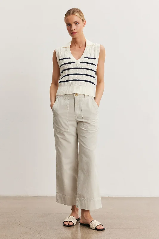 MYA COTTON CANVAS PANT Comfortable Wide-Leg Pants