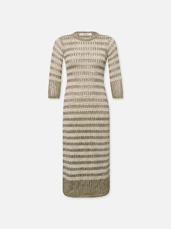 Lurex Stripe Dress -- Gold Multi Tunics Evening elegant