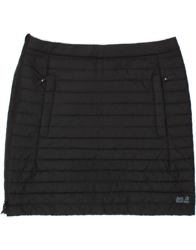 JACK WOLFSKIN Womens A-Line Skirt UK 18 XL W36 Black Polyester velvet skirt glossy