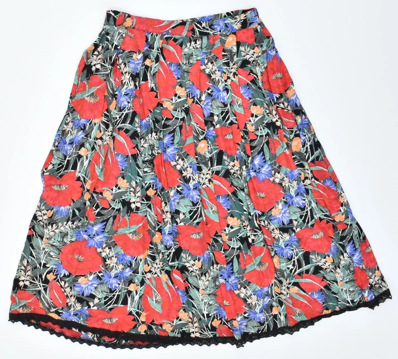 ANGELIKA Womens Maxi Skirt EU 42 Large W32 Multicoloured Floral Viscose relaxed fit skirt