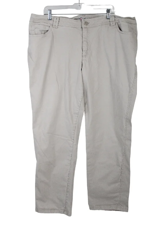 Lee Classic Fit Straight Leg Beige Capri  Pant | 24W Chic Slim Fit Pants