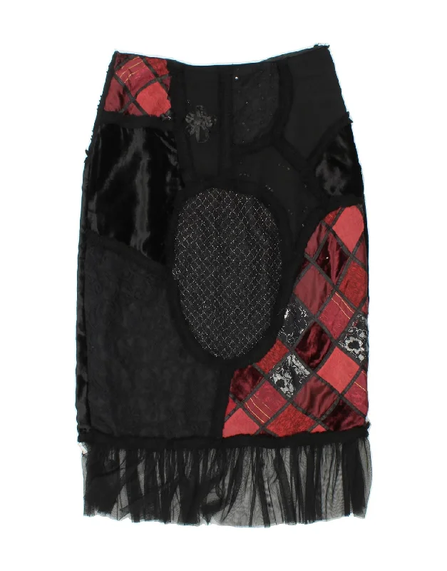 CARRAIG DONN Womens Abstract Pattern Midi Skirt UK 16 Large W34 Black denim skirt classic