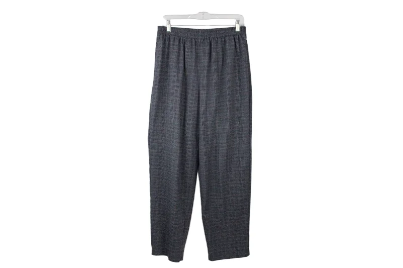 BonWorth Gray Plaid Pants | M Petite Elegant Palazzo Trousers