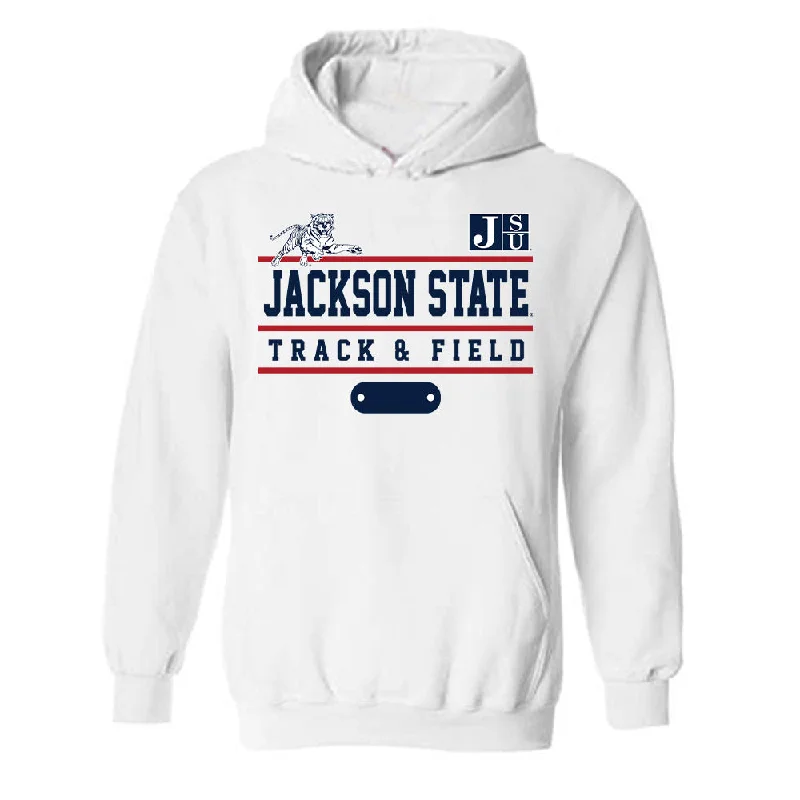 Jackson State - NCAA Women's Track & Field : Artajia Richardson - Classic Fashion Shersey Hooded Sweatshirt Hoodie with Sequins Glamorous Eye-catching