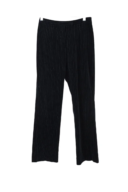 Vintage Ann Taylor Black Pinstriped Velour Pants | 10 Elegant Dress Pants