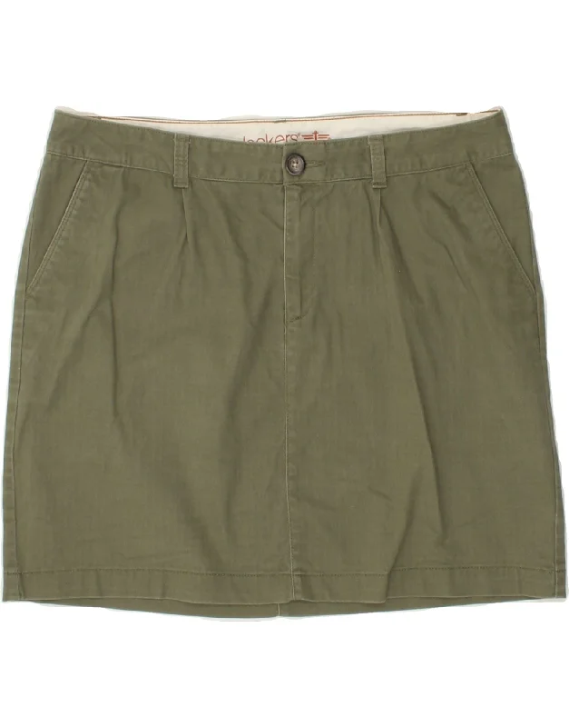 DOCKERS Womens Mini Skirt US 12 Large W34  Khaki Cotton relaxed fit skirt