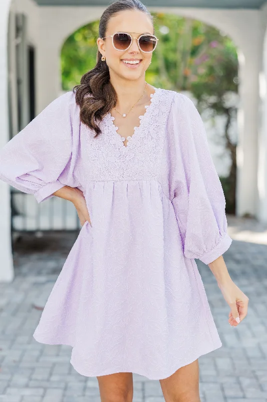 The Savannah Lavender Purple Lace Dress Tunics Short Trendy
