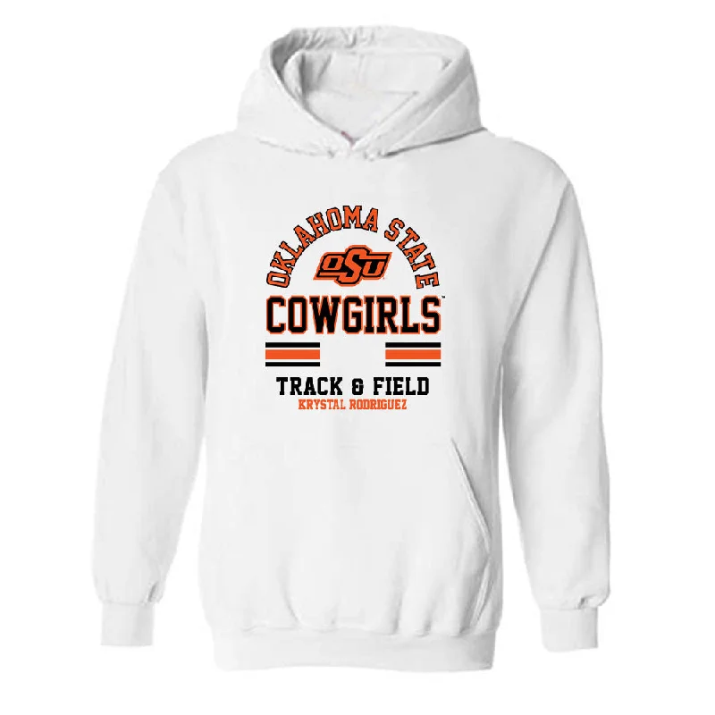 Oklahoma State - NCAA Women's Track & Field : Krystal Rodriguez - Classic Fashion Shersey Hooded Sweatshirt Hoodie with Magnetic Closure Innovative Modern
