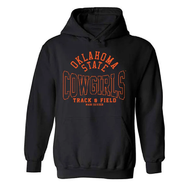 Oklahoma State - NCAA Women's Track & Field : Madi Surber - Classic Fashion Shersey Hooded Sweatshirt Hoodie with Hem Ribbing Snug Secure