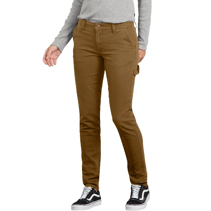 Dickies Stretch Duck Women's Carpenter Work Pant FD2600RBD Slim-Fit Khaki Pants