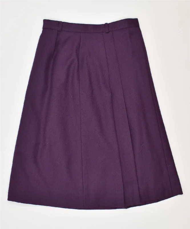 VINTAGE Womens A-Line Skirt UK 10 Small W28 Purple velvet skirt luxury