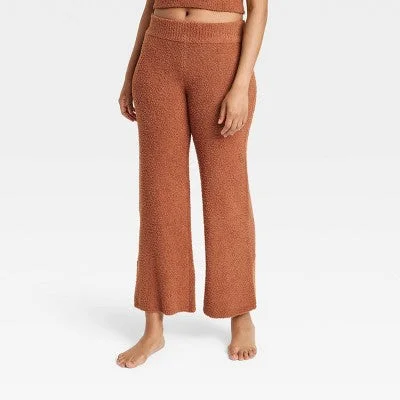 New - Women's Cozy Yarn Wide Leg Pants - Stars Above Brown XL Chic Black Leggings