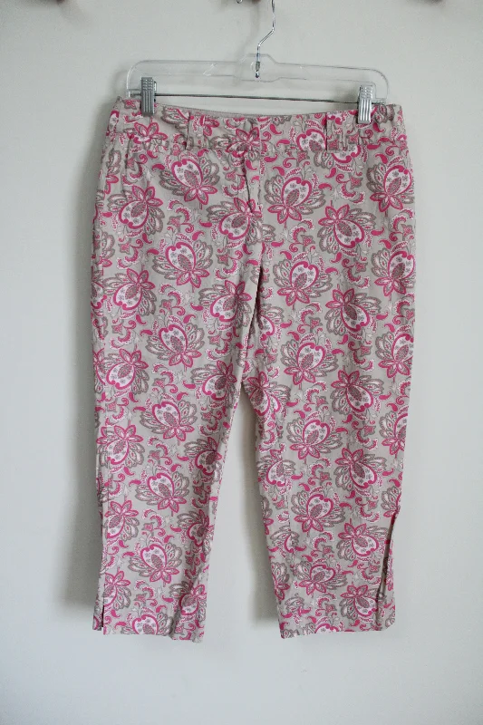 NY&C Pink Floral Manhattan Chino Capri Pant | 6 Elegant Silk Pants