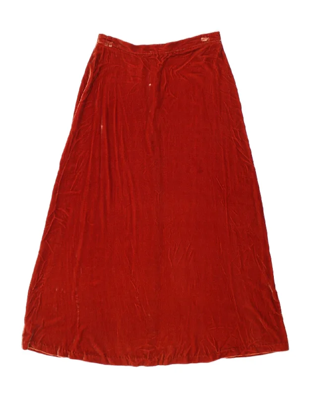 LAURA ASHLEY Womens Maxi Skirt UK 12 Medium W28 Red Viscose chiffon skirt floaty