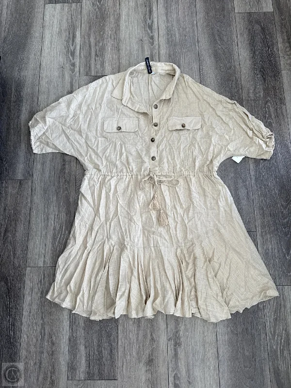 Dress Casual Short By Clothes Mentor In Tan, Size: 3x Tunics Sophisticated sleek