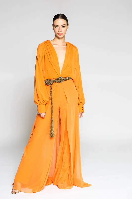 Long sleeves dress with pants Fashionable Sporty Pants