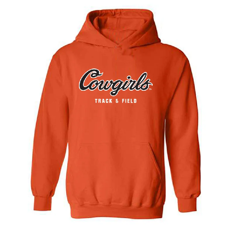 Oklahoma State - NCAA Women's Track & Field : Ansley Scott - Classic Shersey Hooded Sweatshirt Hoodie with Ribbed Neckline Snug Warm