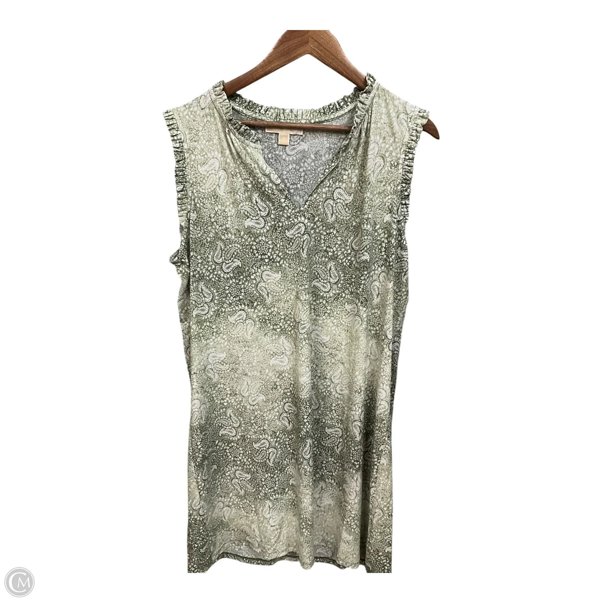 Dress Casual Short By Michael By Michael Kors In Green, Size: 1x Square Neckline Feminine