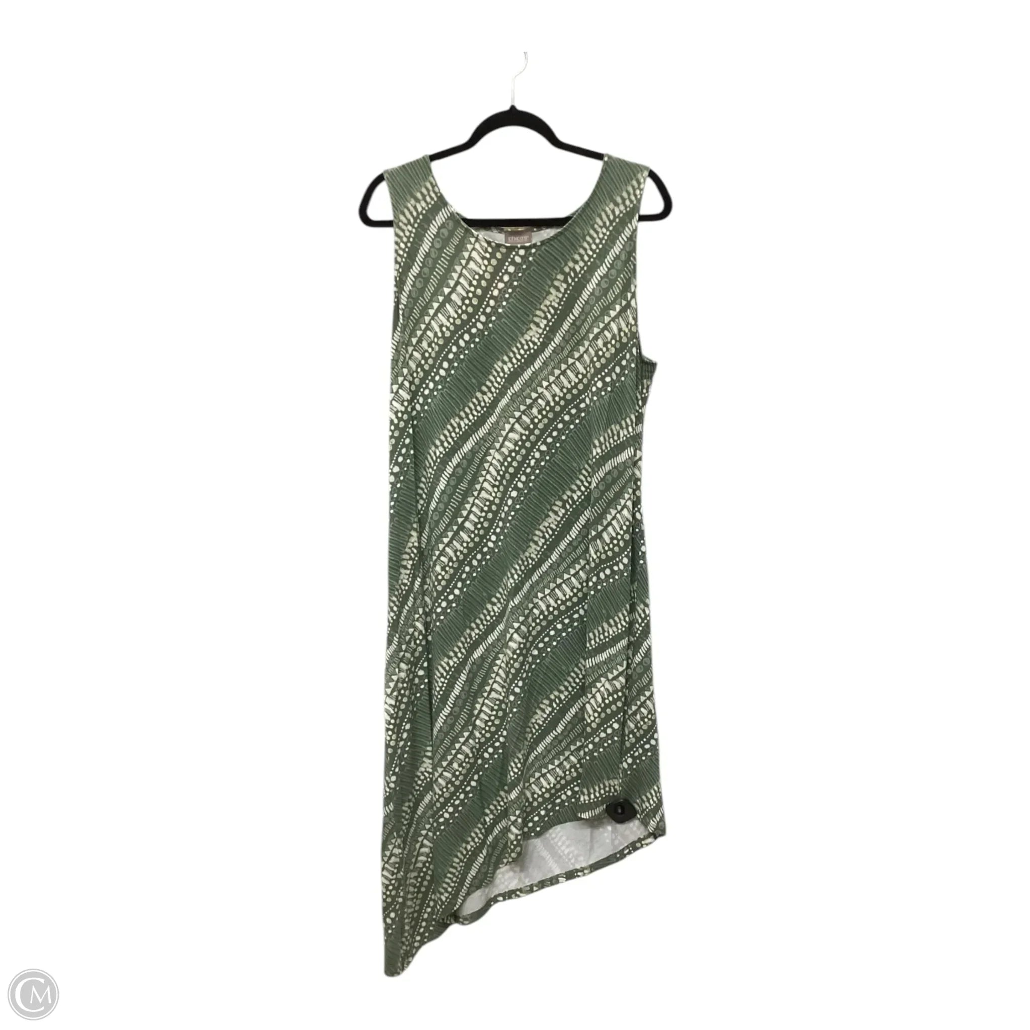 Dress Casual Midi By Chicos In Green, Size: Xl Tunics Silk luxurious