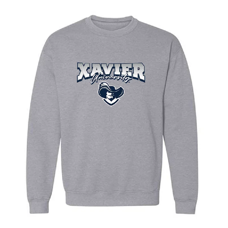 Xavier - NCAA Women's Track & Field : Rania Brown - Classic Shersey Crewneck Sweatshirt Hoodie with Belted Waist Structured Tailored