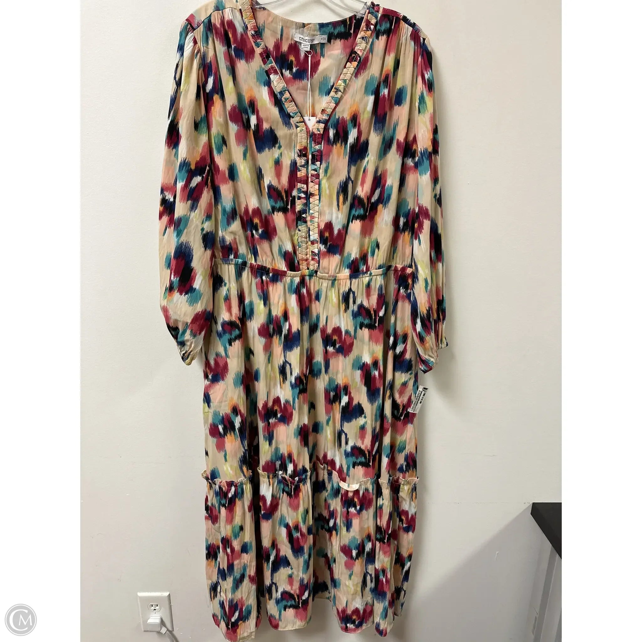Dress Casual Maxi By Chicos In Multi-colored, Size: 1x Turtleneck Warm Winter