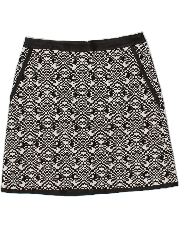 KAREN MILLEN Womens A-Line Skirt UK 10 Small W27  Black Geometric maxi skirt elegant