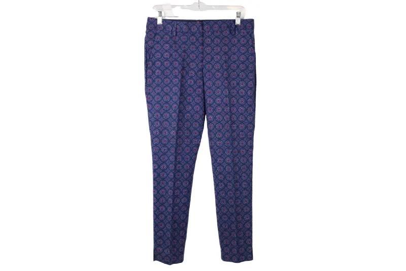 NEW Joe Fresh Slim Fit Blue Patterned Pant | 4 Comfy High-Waist Jeans