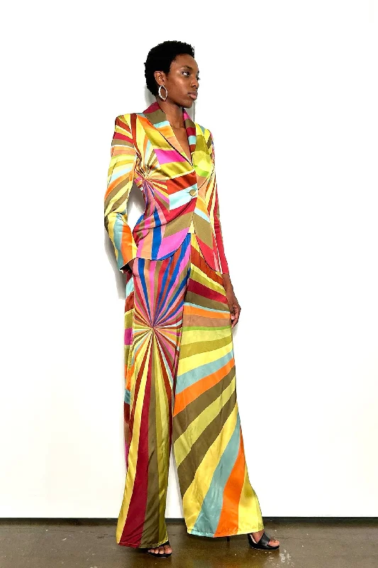 Psychedelic one button blazer and pants Comfy Cargo Trousers