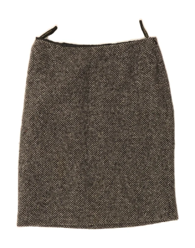 LAURA ASHLEY Womens Straight Skirt UK 12 Medium W28 Grey Wool tiered skirt playful