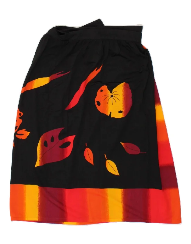 VINTAGE Womens Wrap Skirt IT 48 XL W36  Multicoloured Floral Polyamide chiffon skirt airy