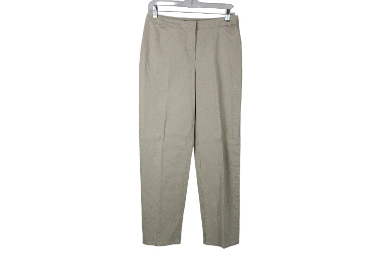 Statements Full Length Khaki Pant | 8 Petite Formal Linen Trousers