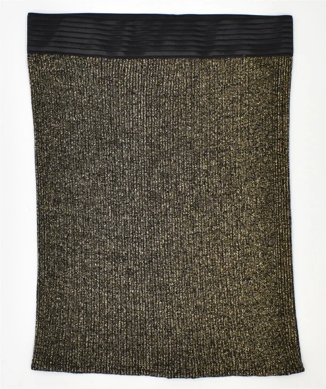 VINTAGE Womens Skirt W30 Medium Black cashmere skirt rich