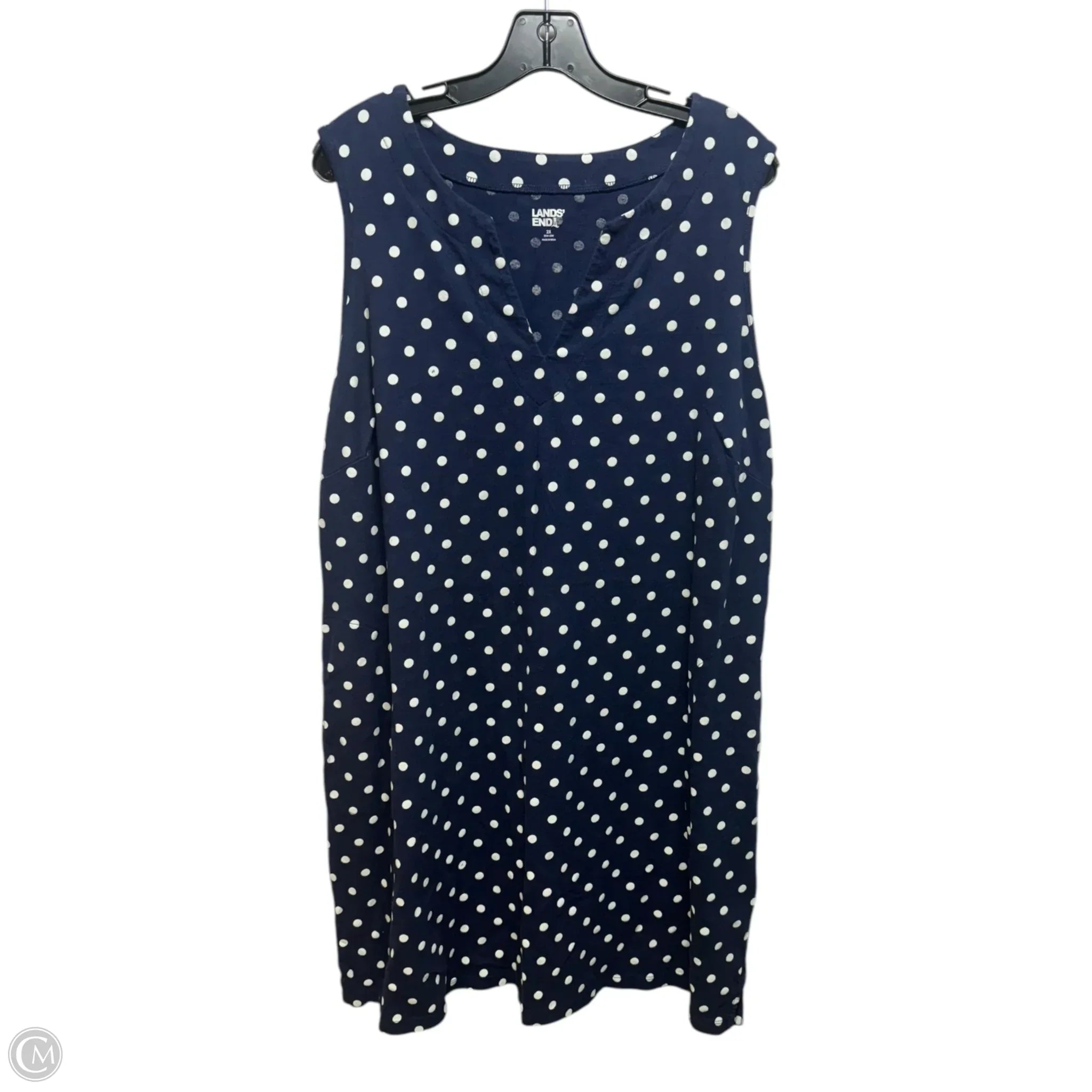 Dress Casual Short By Lands End In Polkadot Pattern, Size: 2x Tunics Prom sequined