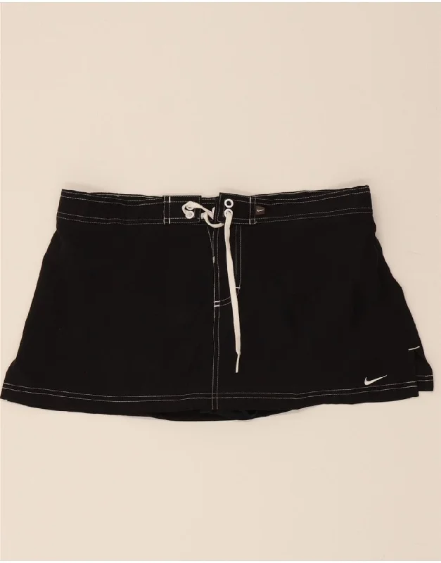 NIKE Womens Mini Skirt Large W34 Black Polyester denim skirt classic