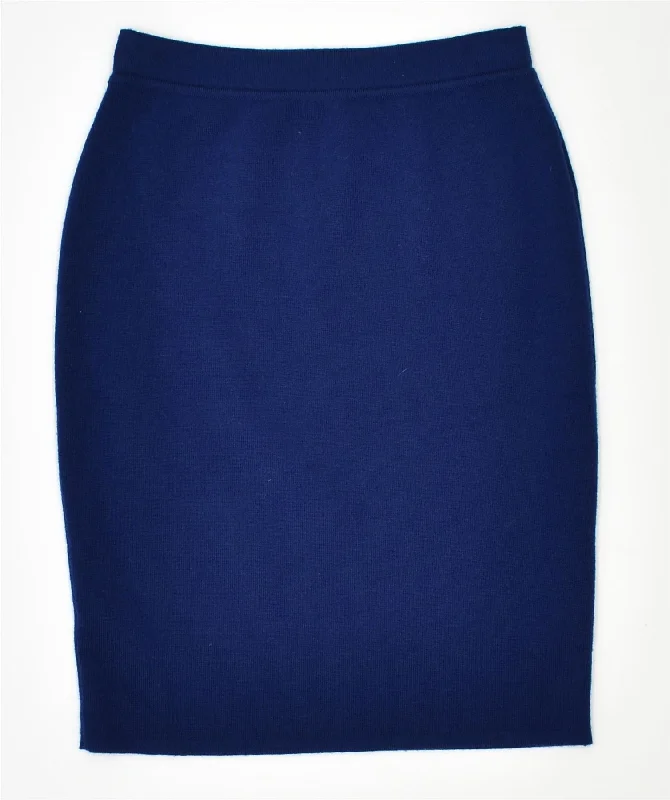 VINTAGE Womens Tulip Skirt W26 Small Navy Blue linen skirt breathable