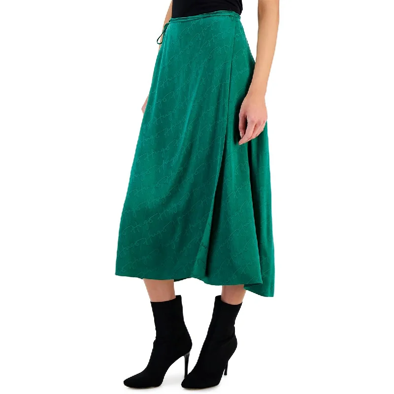 Hugo Boss Womens Logo Cotton Wrap Skirt chiffon skirt flowing