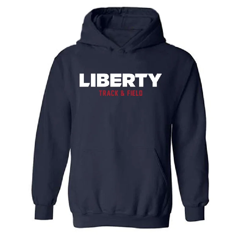 Liberty - NCAA Women's Track & Field : Parker Goldstein - Classic Shersey Hooded Sweatshirt Hoodie with Applique Textured Unique