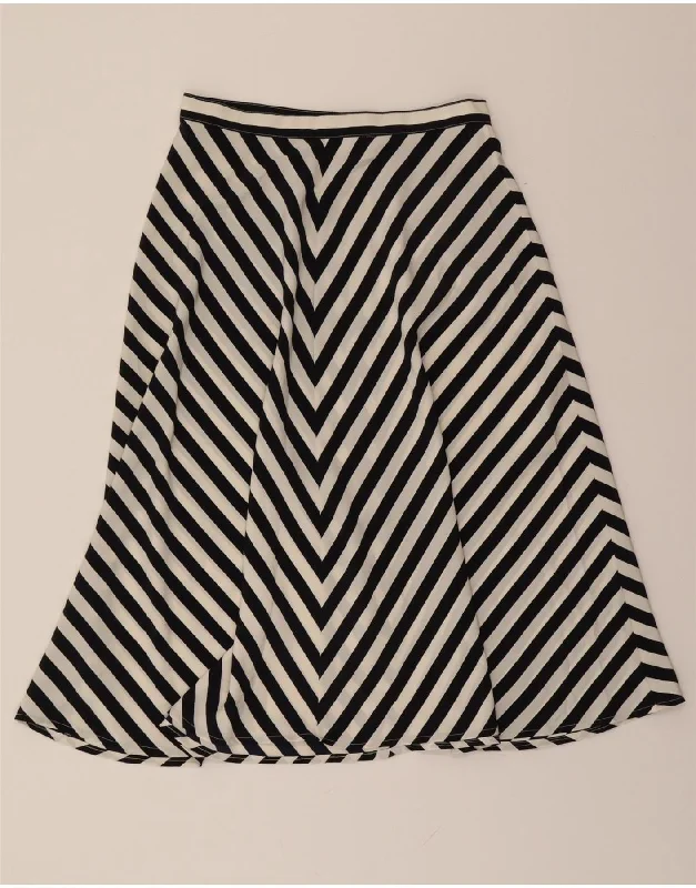 VINTAGE Womens A-Line Skirt W29 Medium Black Chevron Polyester lace skirt elegant