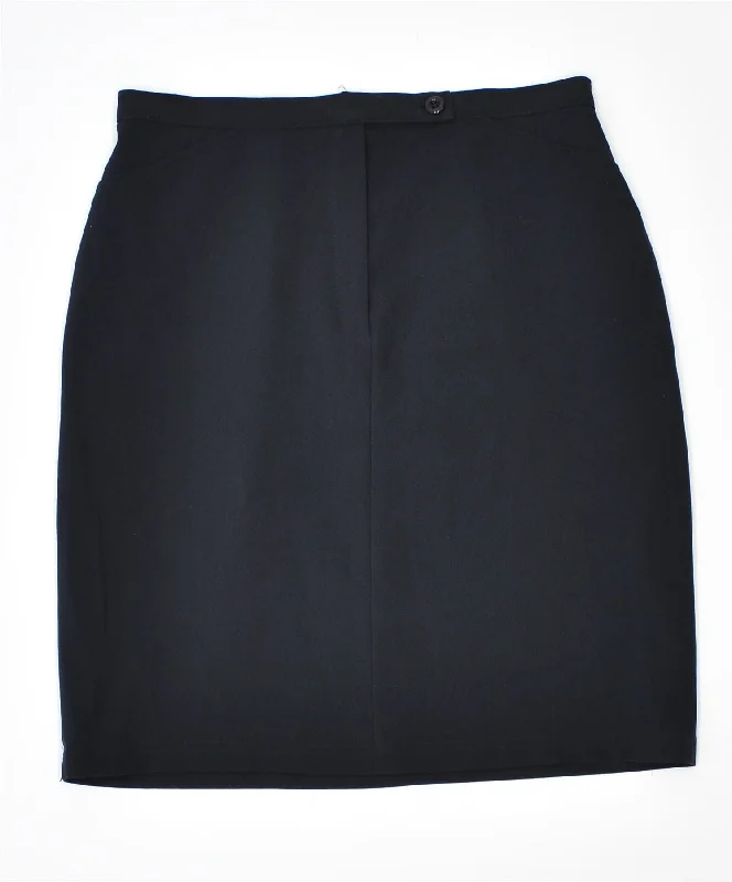 SARA GLENZER Womens Wrap Skirt UK 12 Medium W29 Black Polyester Vintage lace skirt romantic
