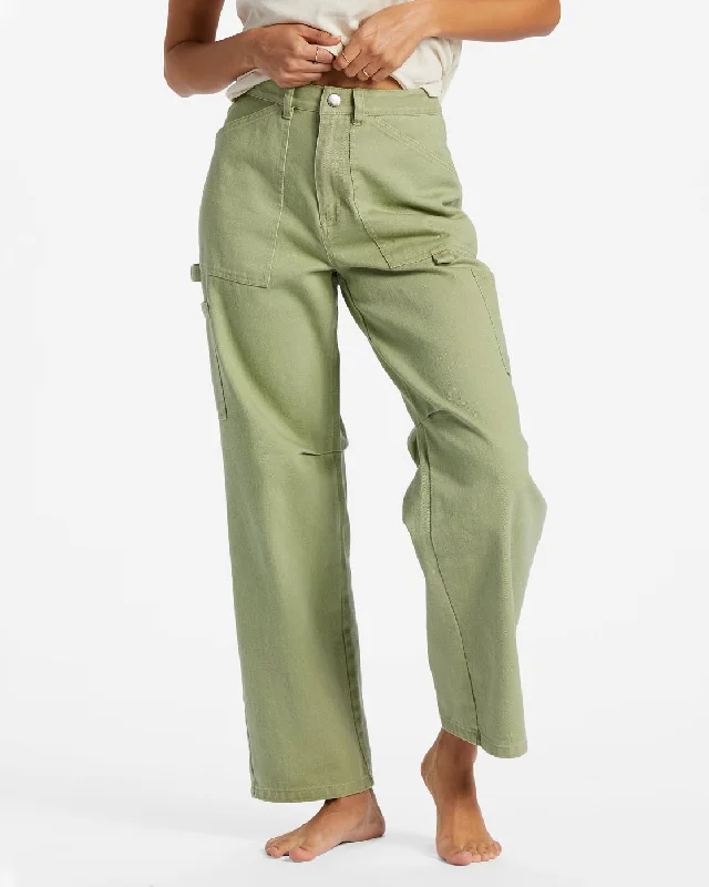 Billabong "Leia" Cargo Pants in Avocado Trendy Velvet Pants