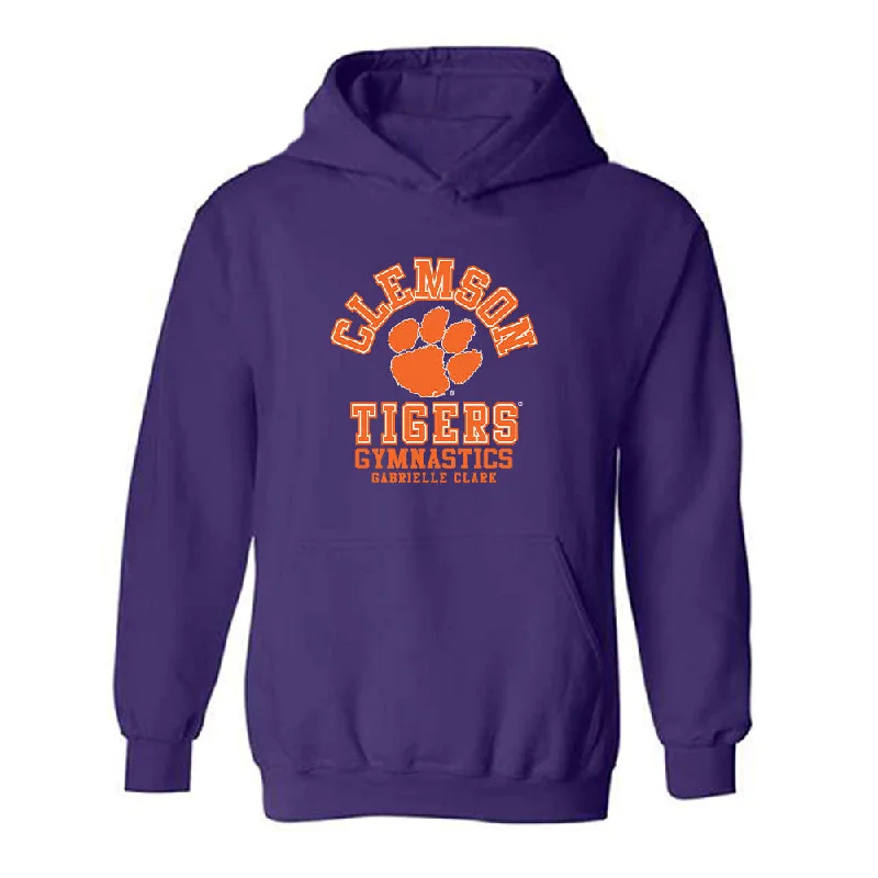 Clemson - NCAA Women's Gymnastics : Gabrielle Clark - Hooded Sweatshirt Hoodie with Hem Ribbing Snug Secure