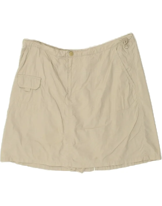 COLUMBIA Womens Cargo Skirt XL W36  Off White Nylon flowy skirt hem