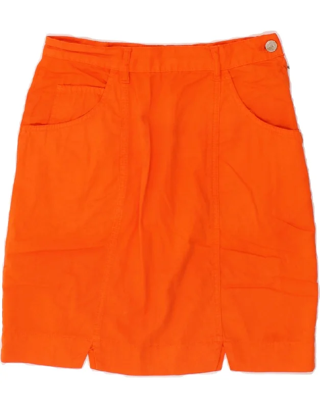 STEFANEL Womens A-Line Skirt W28 Medium Orange Cotton lace skirt romantic