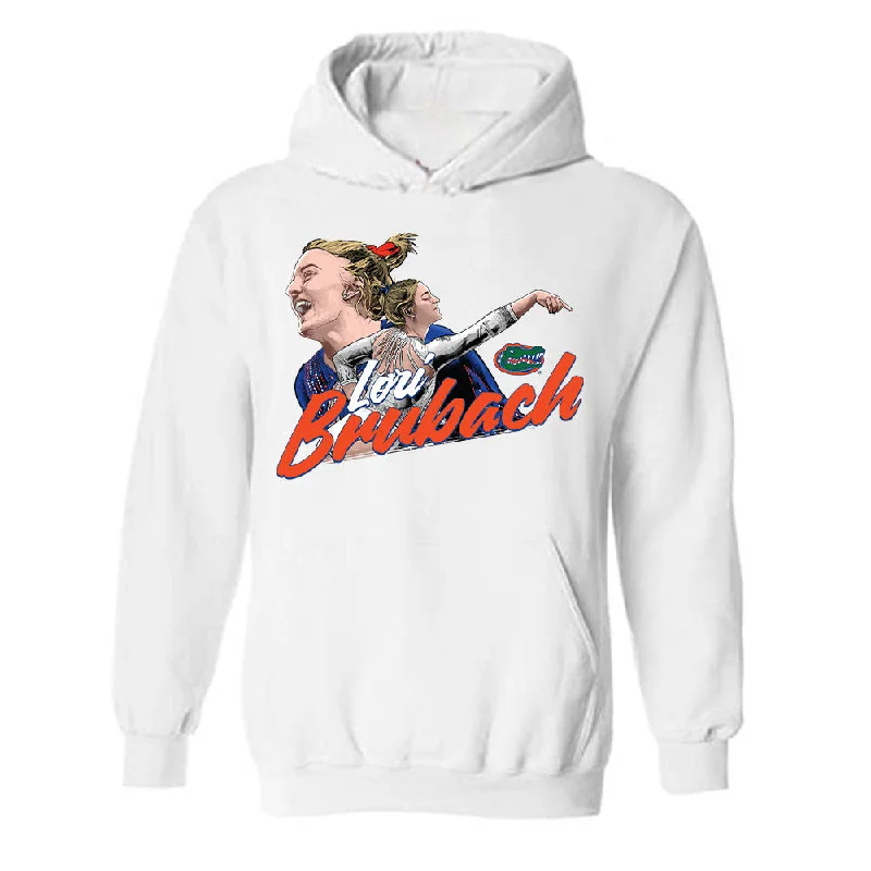 Florida - NCAA Women's Gymnastics : Lori Brubach - Hooded Sweatshirt Individual Caricature Hoodie with Hem Lace Feminine Delicate