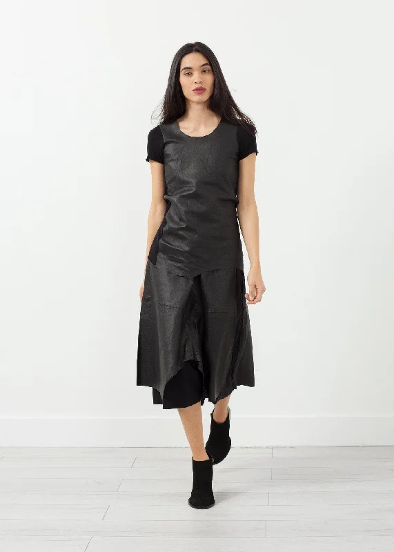 Leather Drop Crotch Pants Comfy High-Waist Jeans